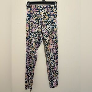 Tek Gear Women's High Rise Leggings Teal Leopard Style Print w/ Pockets